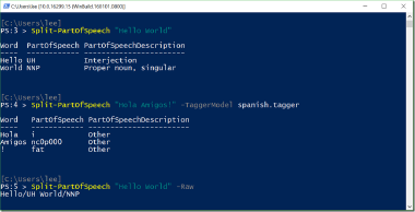 Part-of-Speech Tagging with PowerShell